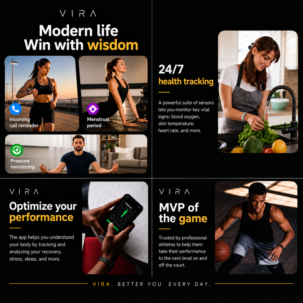 VIRA™ Screen-Free Smart Wellness Bracelet