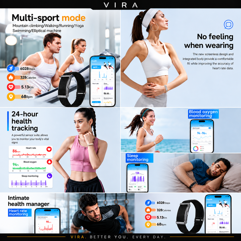 VIRA™ Screen-Free Smart Wellness Bracelet